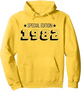 Year Of Birth 1982 Birthday Design Vintage Born In 1982 Pullover Hoodie
