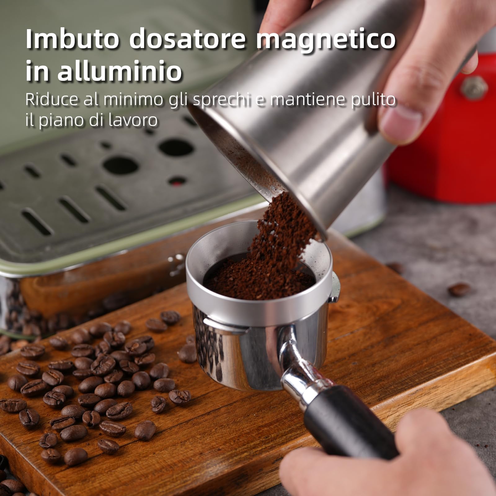 Kit Accessori Caffè Espresso 51 mm, WDT Tool, Anello Dosatore e Puck Screen 51 mm, Set Barista per Portafiltro 51mm, Accessori per Macchine da Caffè Espresso