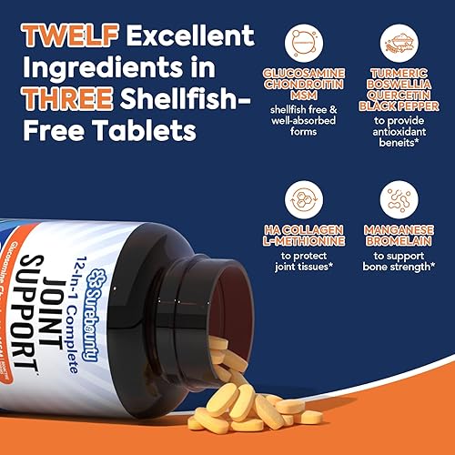 Miniatura 3 de Surebounty Soporte articular, glucosamina condroitina MSM con cúrcuma y boswellia, sin mariscos, flexibilidad y comodidad articular, sin OMG, 90