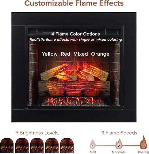 Miniatura 7 de Modern Ember Uptown - Inserto de chimenea eléctrica inteligente de 23 pulgadas + kit de molduras, habilitado para AlexaWiFi, incluye control remoto,