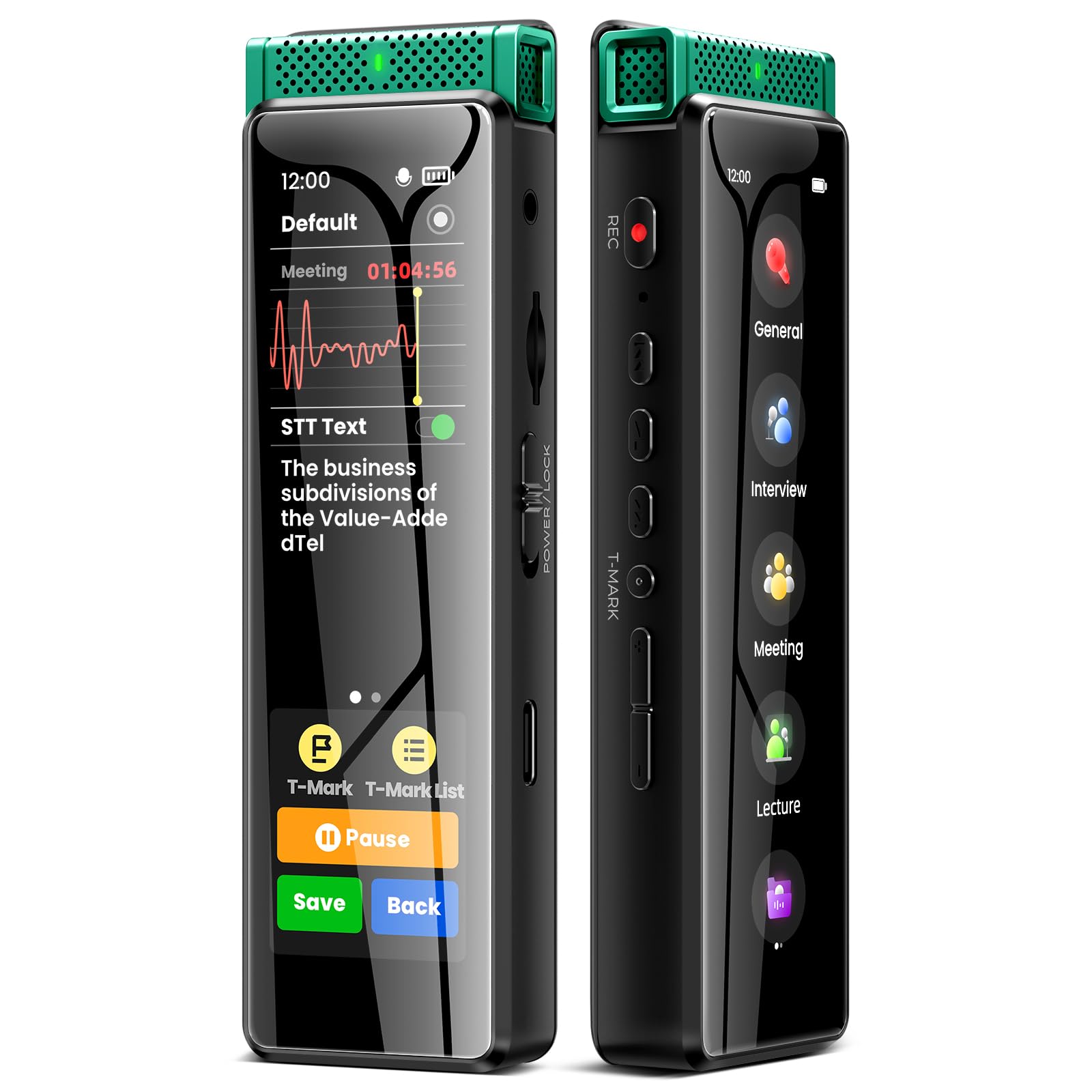 innioasis R1 Digitales Diktiergerät mit Wiedergabe, 136 GB, vollständiger Touchscreen-Diktiergerät mit KI-intelligenter Transkription und Bluetooth, sprachaktiviertes Sound-Audiorecorder-Gerät mit