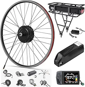 BAFANG 48V 500W/750W Rear Hub Motor Kit 20"/26"/27.5"/700C Rear Wheel Electric Bike Conversion kit Ebike Conversion Kit with Optional Battery&Display