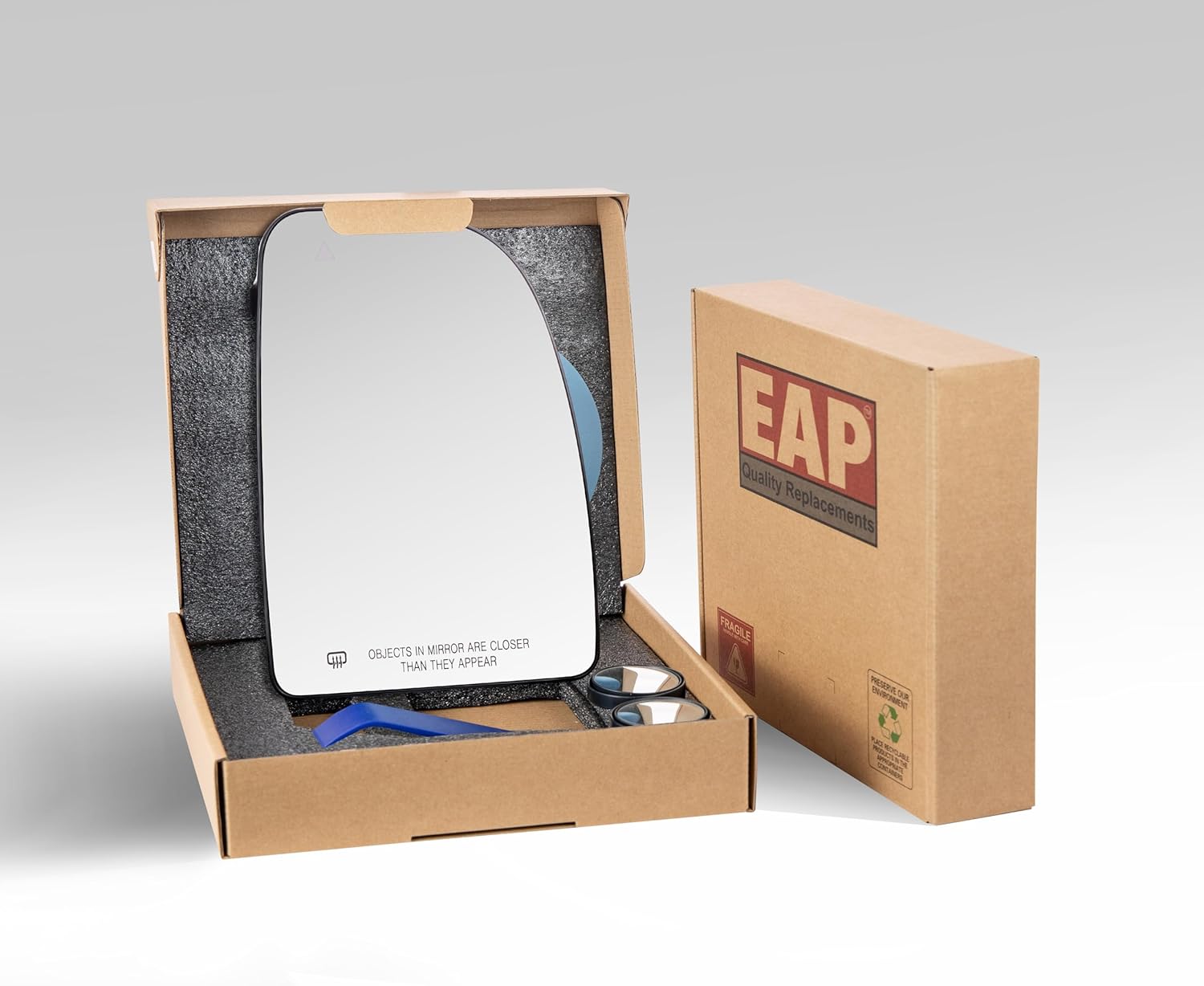 EAP Passenger Mirror Glass Compatible With RAM Promaster Short Arm 1500 2500 3500 2014-2026, ProMaster EV 2024-2026, Heated With Blind Spot