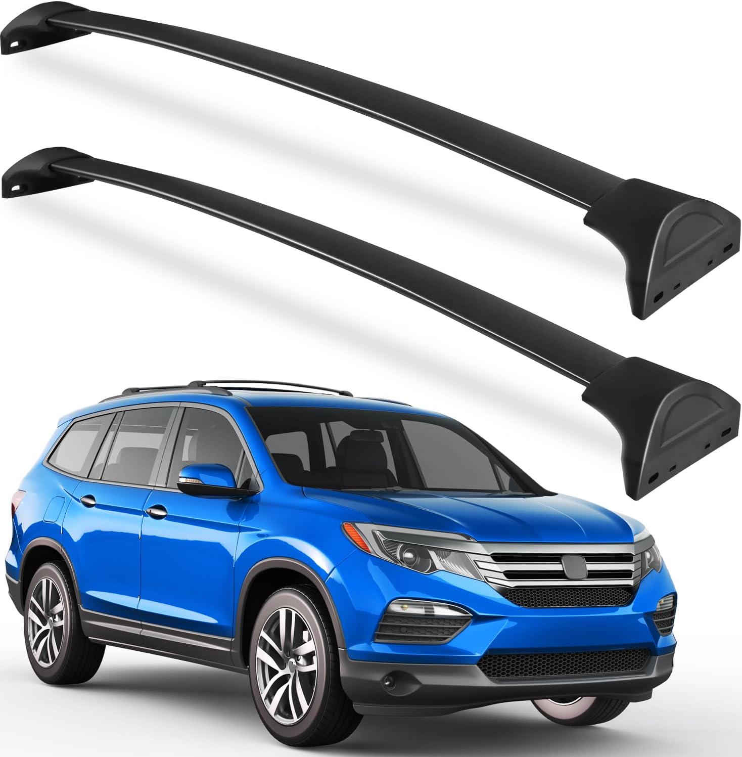Roof Rack Cross Bars Compatible with Honda Pilot 2016-2022 with Flush Rails, Aluminum Crossbars Rooftop Cargo Bag Kayak Bike Luggage Snowboard Carrier Kayak Bike Cargo Accessories Compatible with Pilot 2016-2022 with side rails