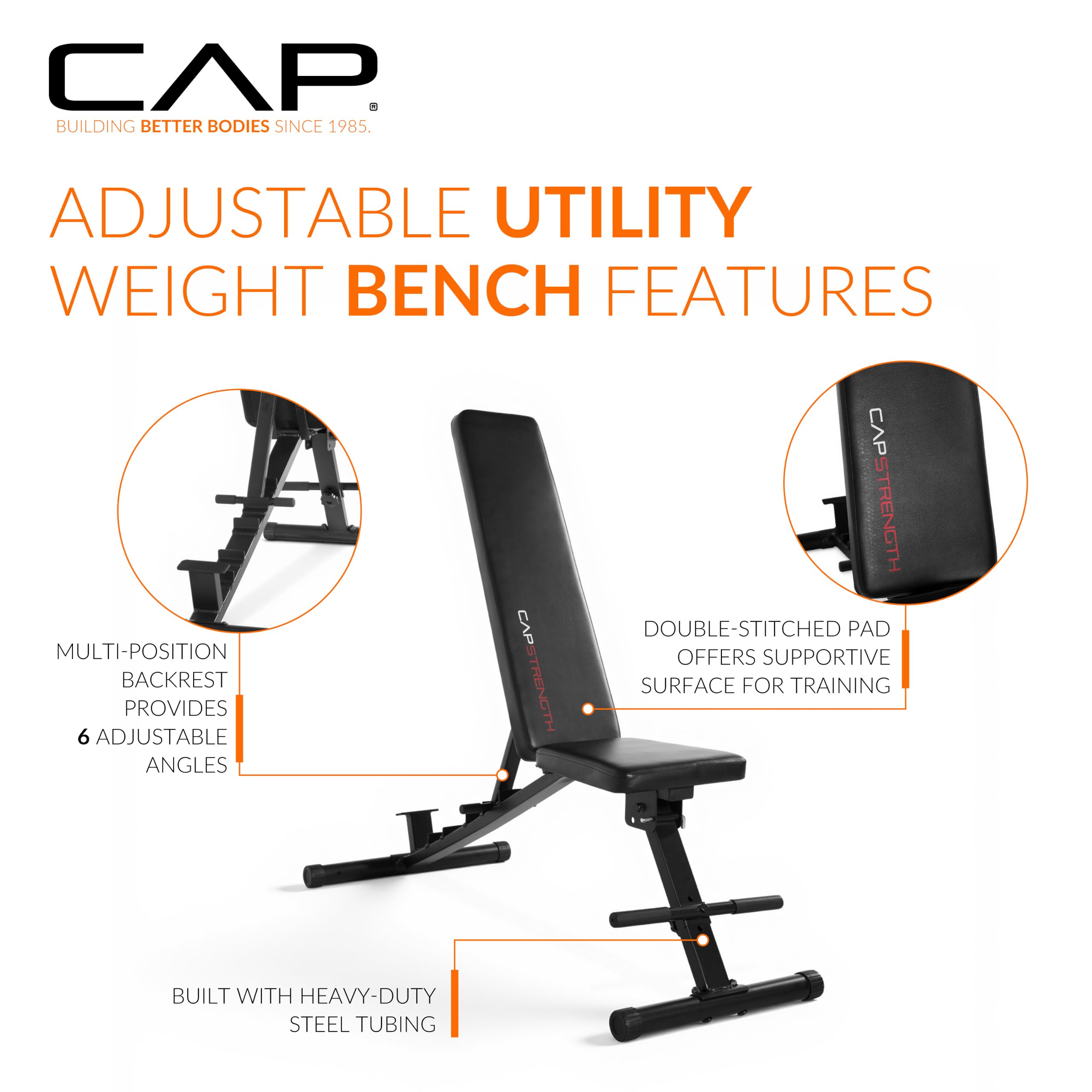 Amazon.com : CAP Economy Adjustable Utility Bench, 6 Positions