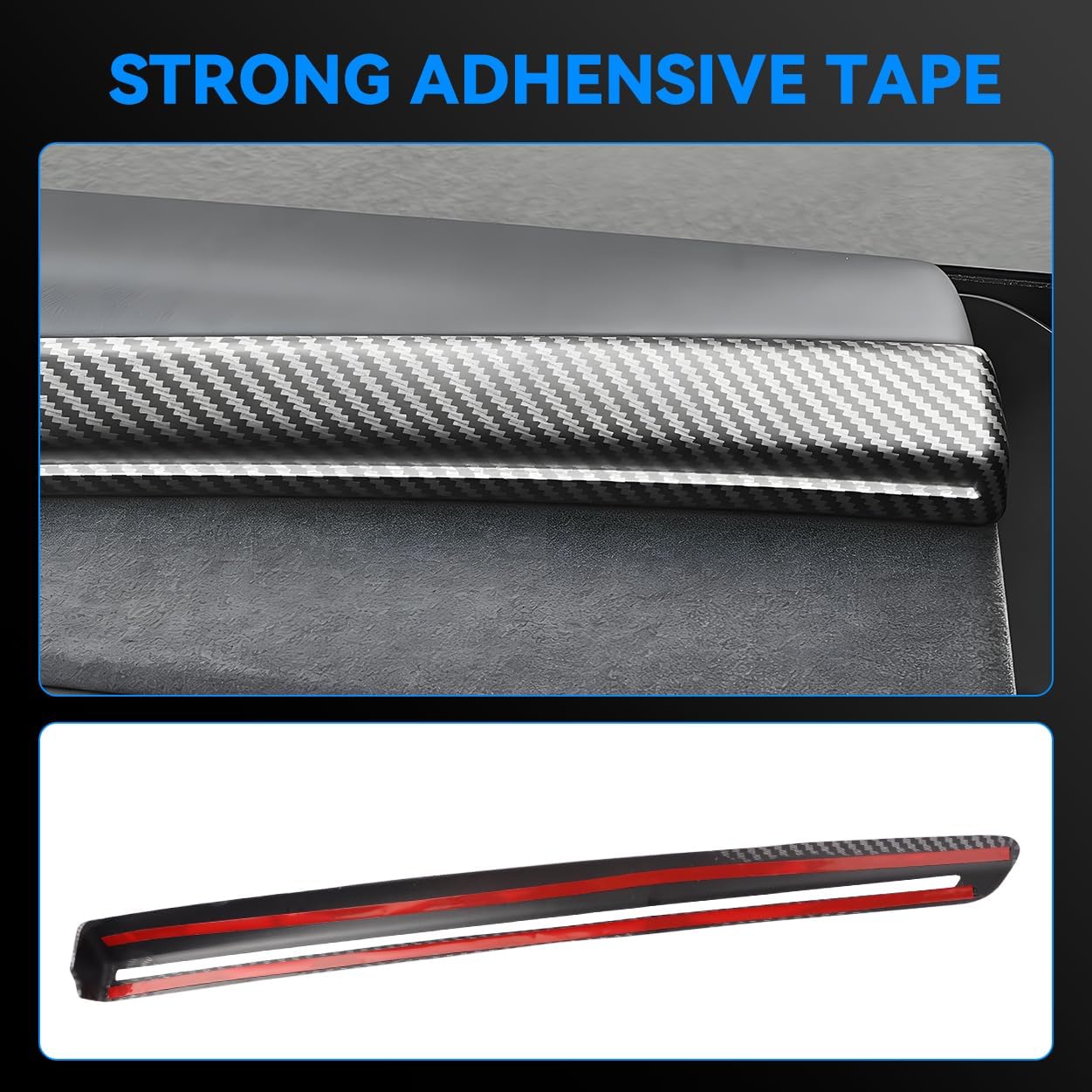 Front & Rear Door Panel Trim Cover Compatible with Tes-la Model Y 2025 2026 Refreshed Juniper, [Gloss Carbon Fibre] Door Inner Armrest Panel Cover Decorative Accessories, 4 PCS