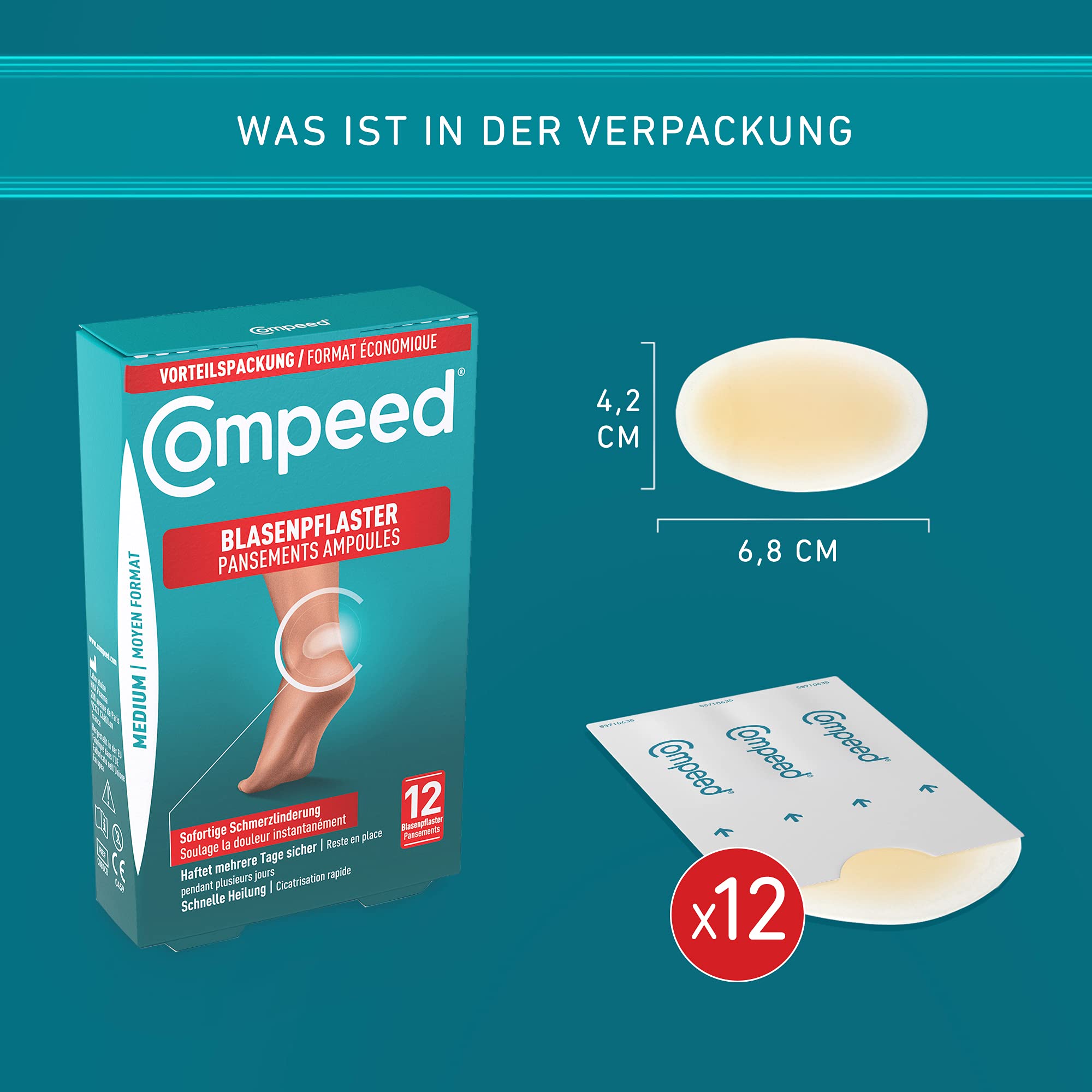 Compeed Cerotti Vesciche Talloni – Confezione 12 Pezzi – Idrocolloidali Trasparenti - 4