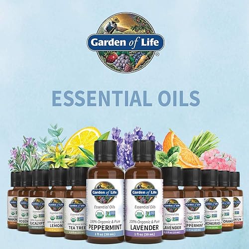 Miniatura 7 de Garden of Life Aceite esencial, menta 1 fl oz (1.0 fl oz), 100% USDA orgánico y puro, sin diluir y sin OMG  para difusor, aromaterapia, meditación,