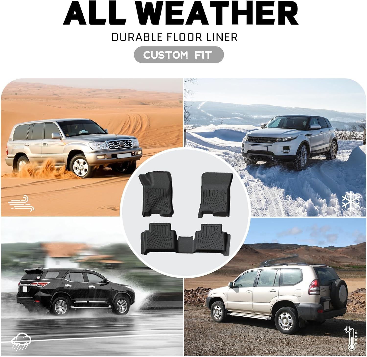 PSLER Floor Mats for 2023 2024 Colorado Crew Cab/2023 2024 Canyon Crew Cab Floor Mats TPE Custom Floor Mats for Colorado All Weather Mats Car Mats Floor Liners for Canyon Accessories