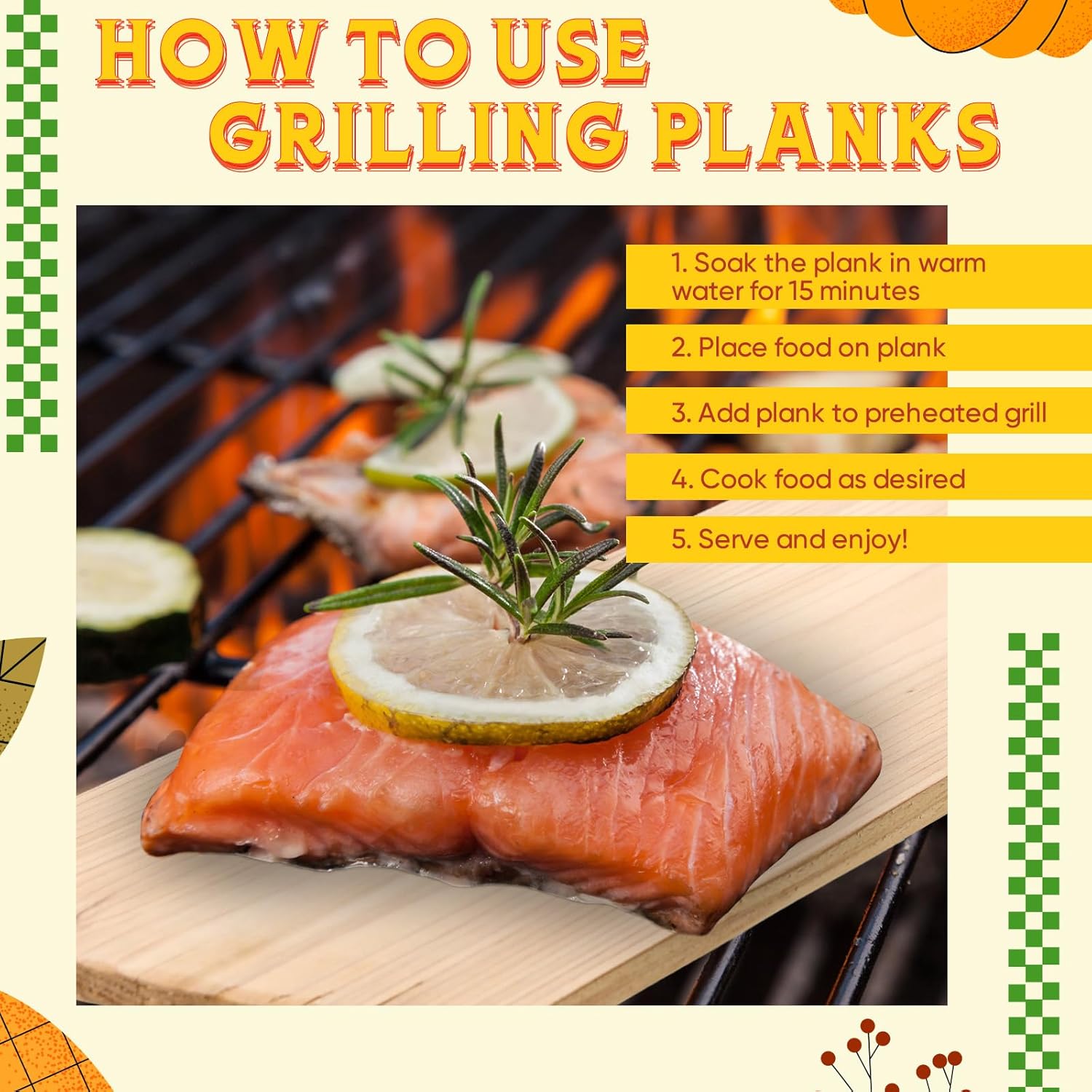 Landical 3/6/10/13 Pcs XL XXL XXL Large Cedar Planks for Grilling Salmon Thicker Design Full Filet of Meat Fish Veggies Adding Extra Smoke and Flavor Soaking Fast Easy to Use(3 Pcs,15 x 5.5 Inches)