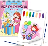 Vista 17 de Libros de pintar con agua SOCOLER para niños pequeños, papeles de pintura de acuarela sin desorden con tema de tráfico para niños, kit de pintura