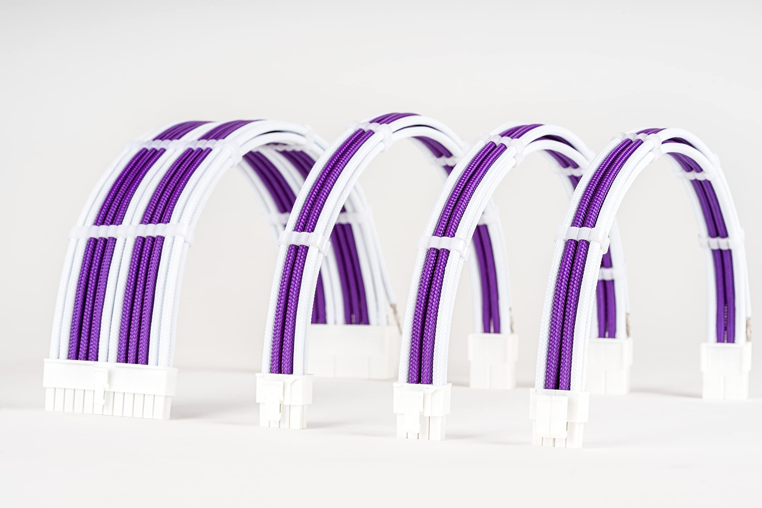 Sensei Mods Sleeved PSU Cable Extension Kit,White,Purple-picture-22