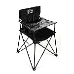 ciao! baby Portable High Chair for Travel, Fold Up High Chair with Tray, Black