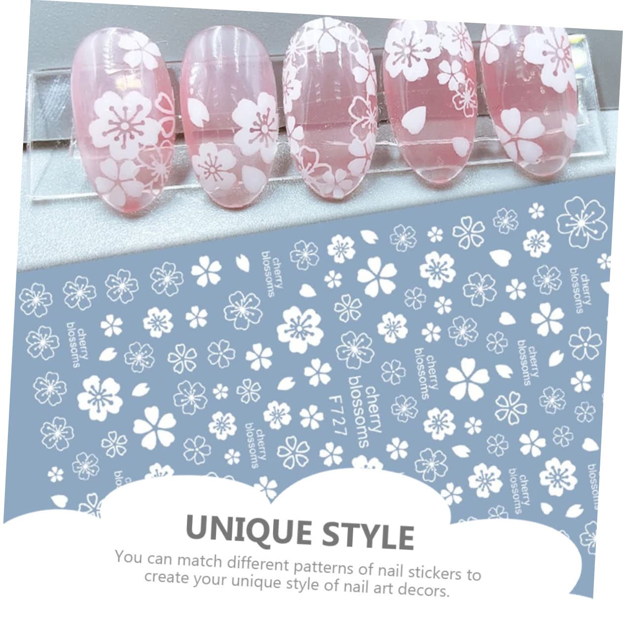 VICASKY 5 Set Adesivi Per Unghie Impermeabili Con Fiori Decorazioni Per Nail Art Adesivi Manicure Per Diy E Stile Unico 30 Fogli*5