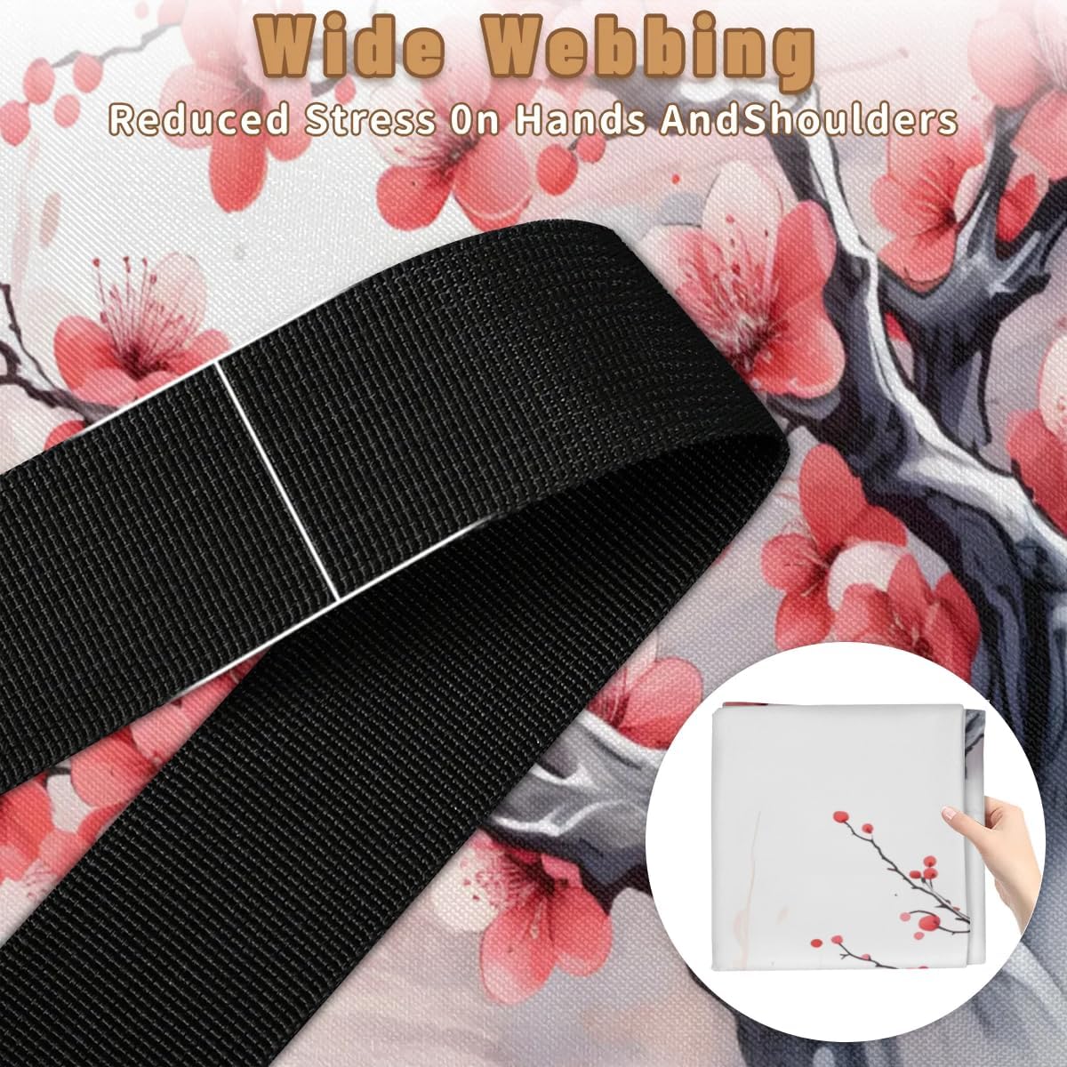 Honeybaby 214L Extra Large Comforter Storage Bag Red Floral Cherry Storage Totes with Lids Waterproof Closet Organizer Folding Blanket Storage Bags for Clothes Bedding Pillows