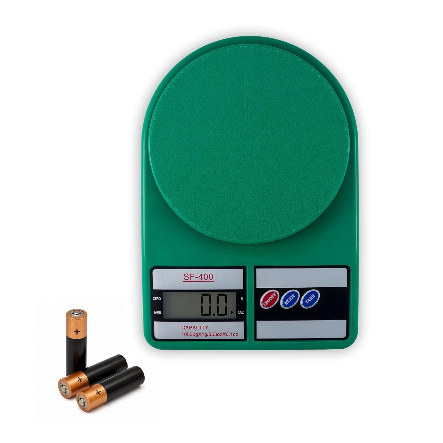 Atom SF400 Digital Kitchen Scale for Home (Green, 5 Kg) | Weight Scale for Food & Kitchen Weighing Machine | 1 g Accuracy with Tare, Multiple Weighing Modes & Overload Indicator, LCD Display