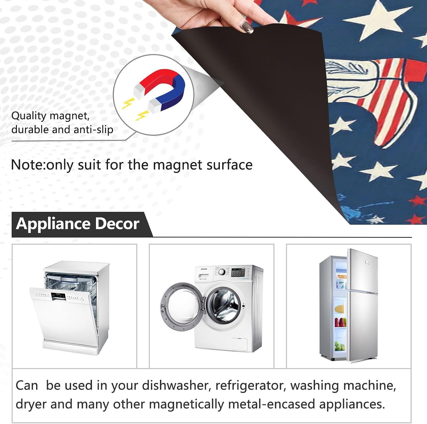 QUGRL Cowboy Hats Boots Stars Dishwasher Magnet Cover Front Door Decorative Refrigerator Covers Magnetic Sheet Sticker Wash Machine Fridge Panel Decal for Kitchen Appliance 23x26 in
