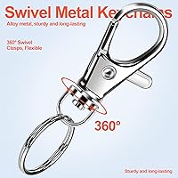 Vista 6 de LEOBRO 60 piezas de cierres de garra de langosta y llaveros, 30 piezas de clips para llavero y 30 piezas de anillos para llavero, kit de fabricación