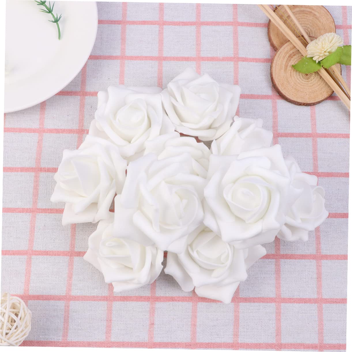 Abaodam 2 Set Di Petali Di Rosa Realistici Bouquet Finti Fiori Artificiali Rose Decorazioni Per Matrimoni Per Feste 100 Pezzi * 2