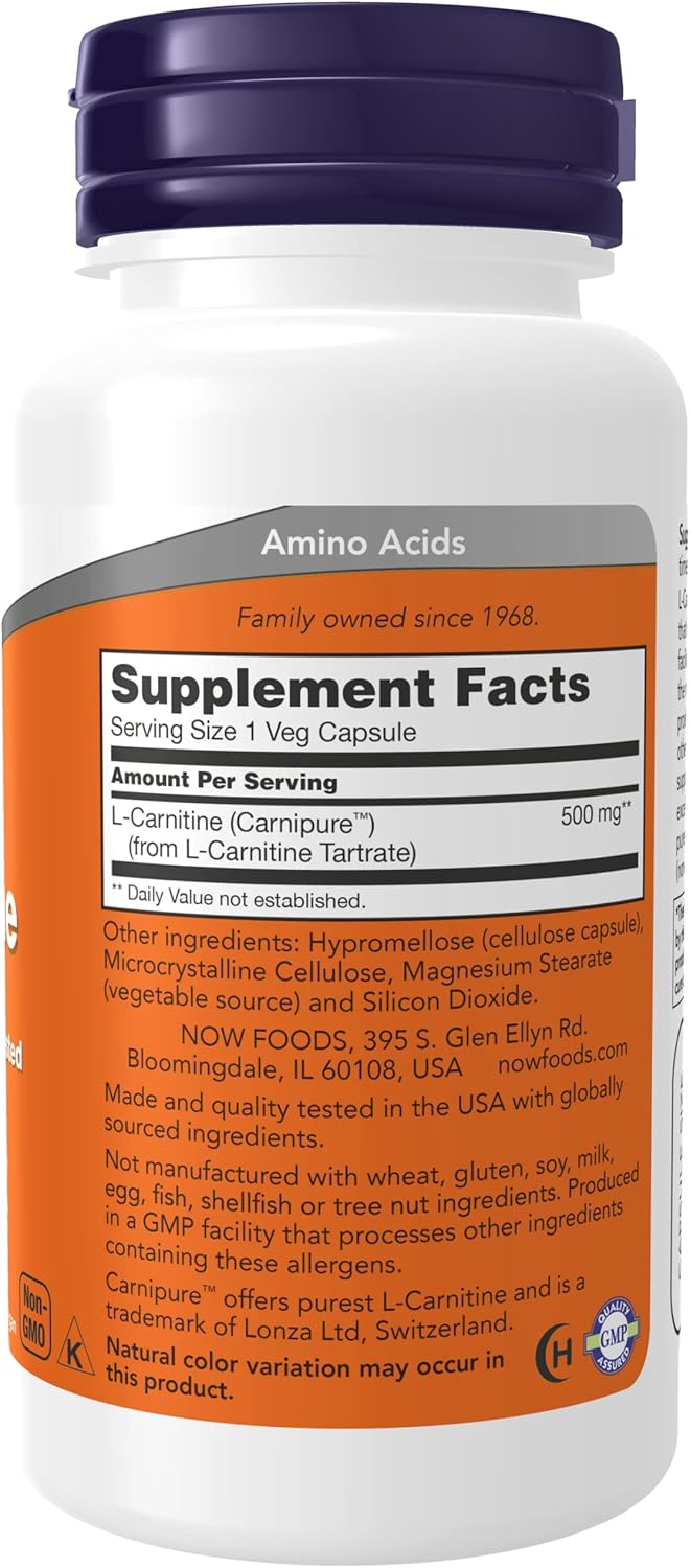 Now Foods L-Carnitine 500 mg - 60 VCaps : Health & Household