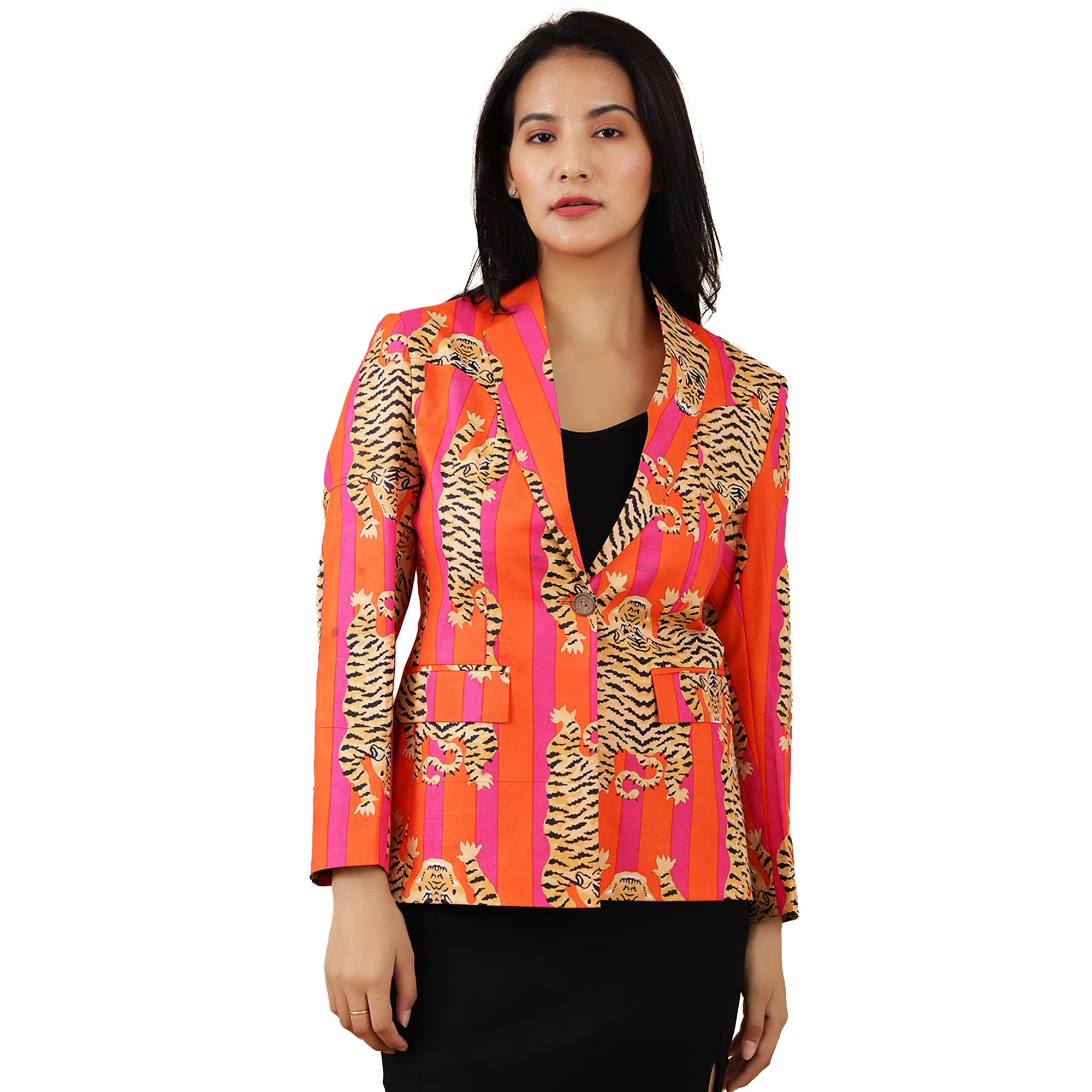 Women's Jaipur Cotton Orange Blazer-picture-43
