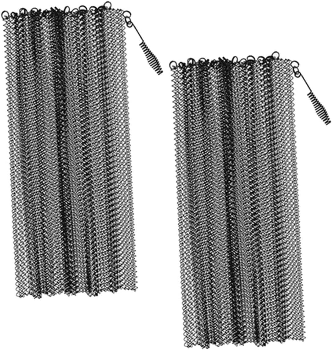 2pcs Metal Fireplace Mesh Screen Curtains Iron Fireplace Sparks Guard Panels Adjustable Size for Home Hearth Protection
