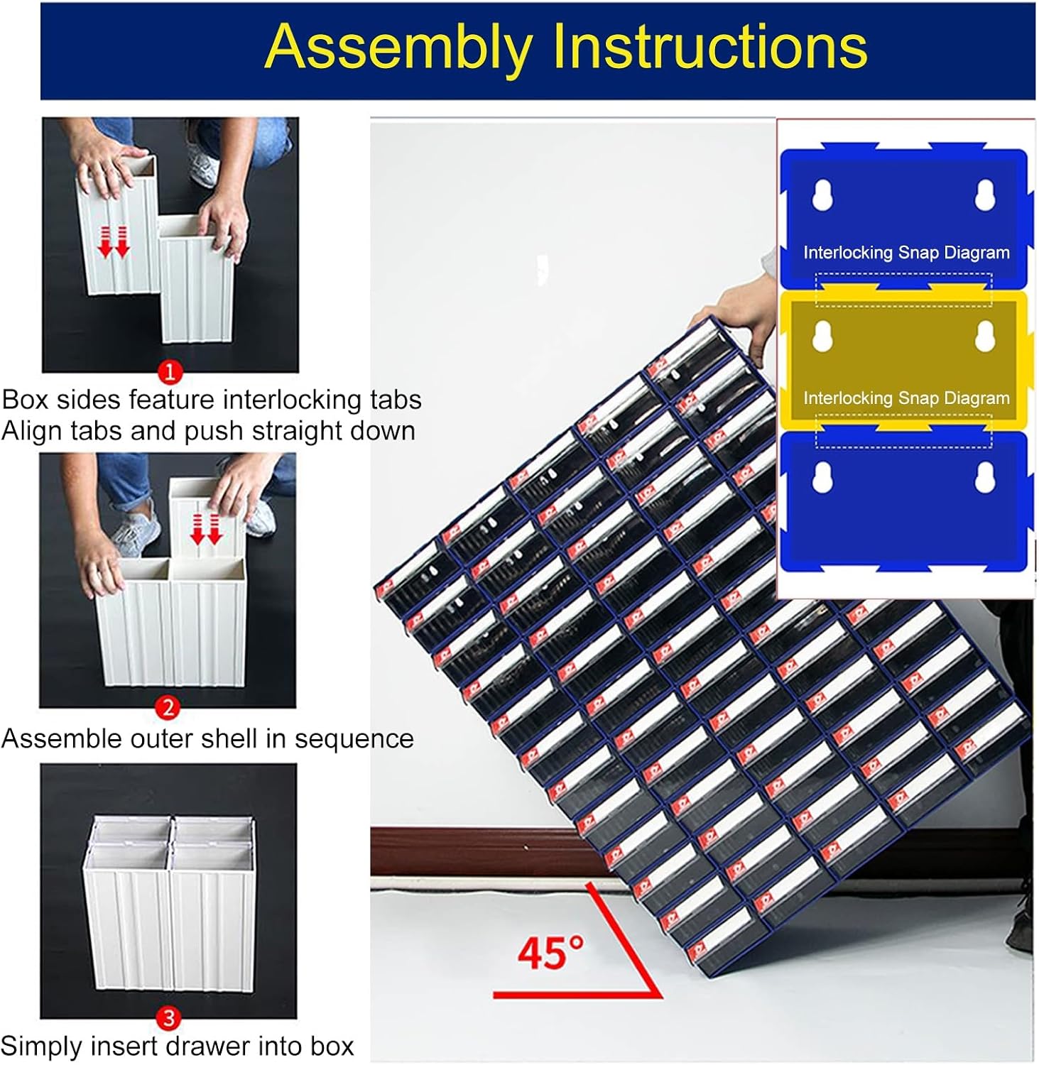 30-Drawer Storage Cabinet for Tools, Hardware, Nuts & Bolts, Craft Supplies Organizer - Compact Multi-Purpose Parts Bin (18x9.5x5cm/7.3x4.3x2.4in)