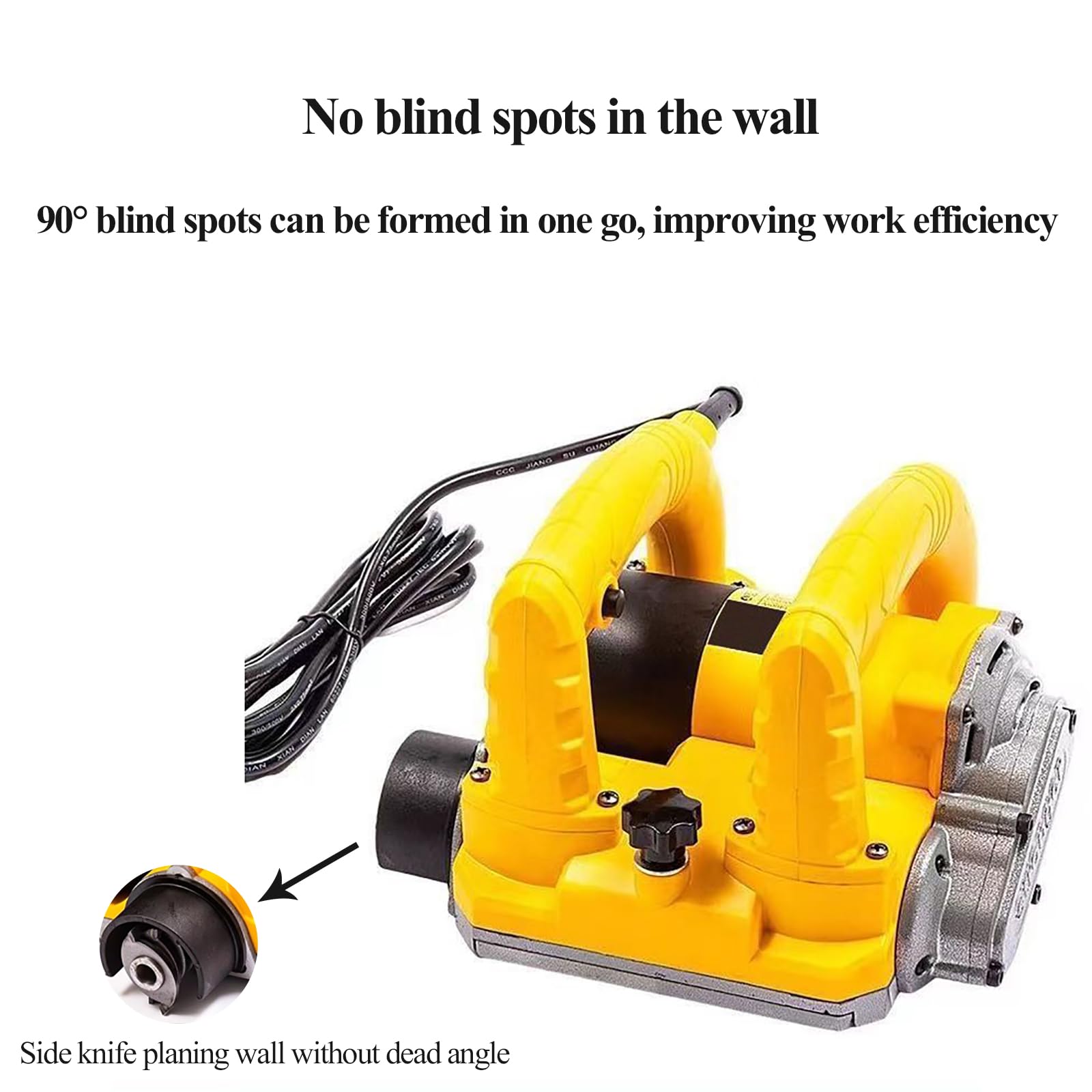 KEhtu Rascador De Pared Eléctrico, Raspador De Pared Sin Polvo De 1400 W, Profundidad De 1-4 Mm Ajustable Libremente, Adecuado para Eliminar Pintura De Cal, Cemento Adhesivo para Azulejos