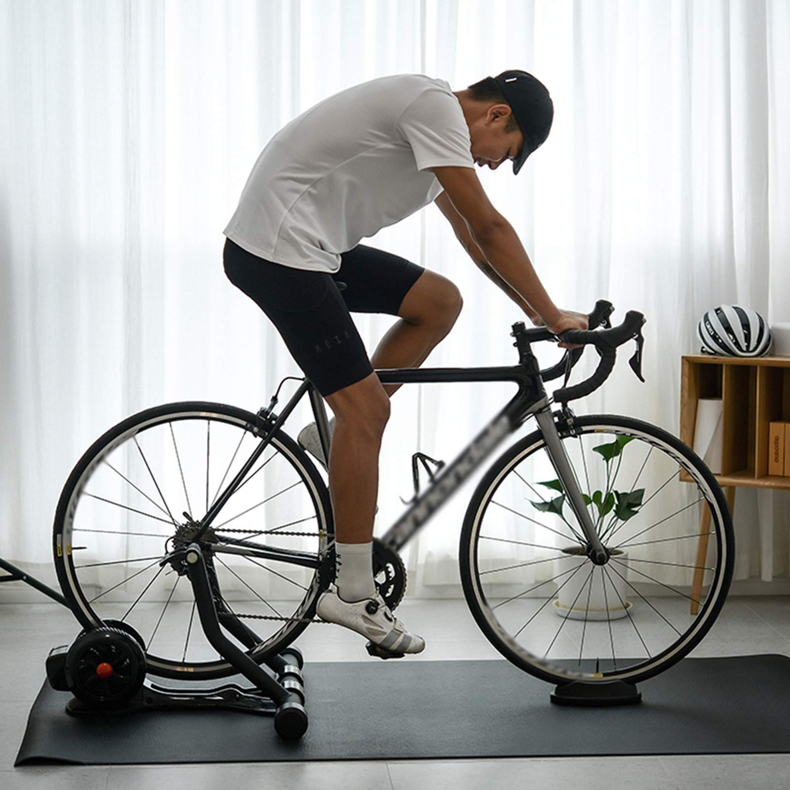 ZXCVBNAS Bike Resistance Trainers Bike Trainer Stand Bicycle Stationary Stand for Indoor Exercise Bike Trainer Stand Steel Bicycle Exercise Stand with Front Wheel Riser Block