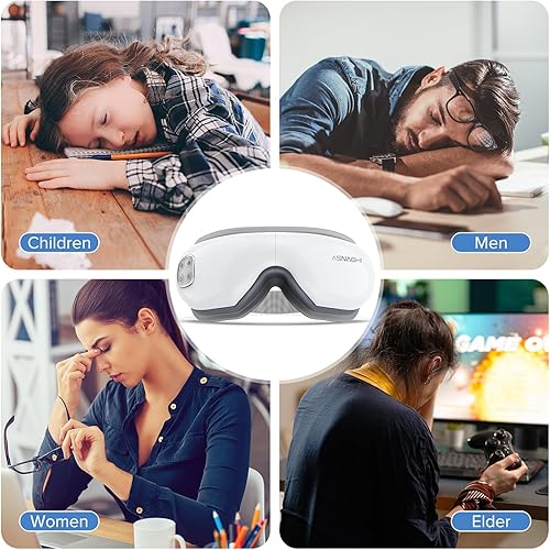 Miniatura 5 de Asnaghi Masajeador de ojos con calefacción, regalo para el día de la madre, regalo de cumpleaños, máscara de ojos con Bluetooth para migraña, relaja