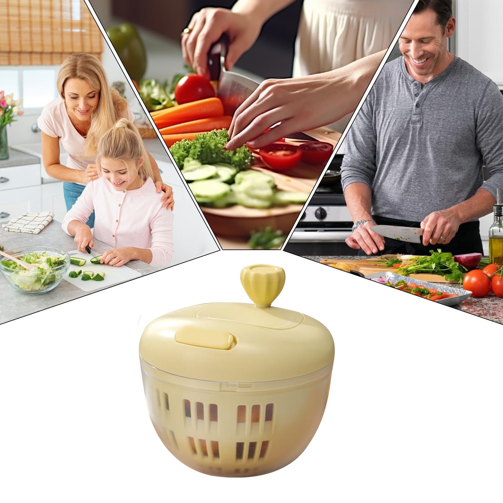 suszarka do warzyw, Wirówka do sałaty – Sałata 800 ml | Przyrząd kuchenny świeżych(Lemon Tree)