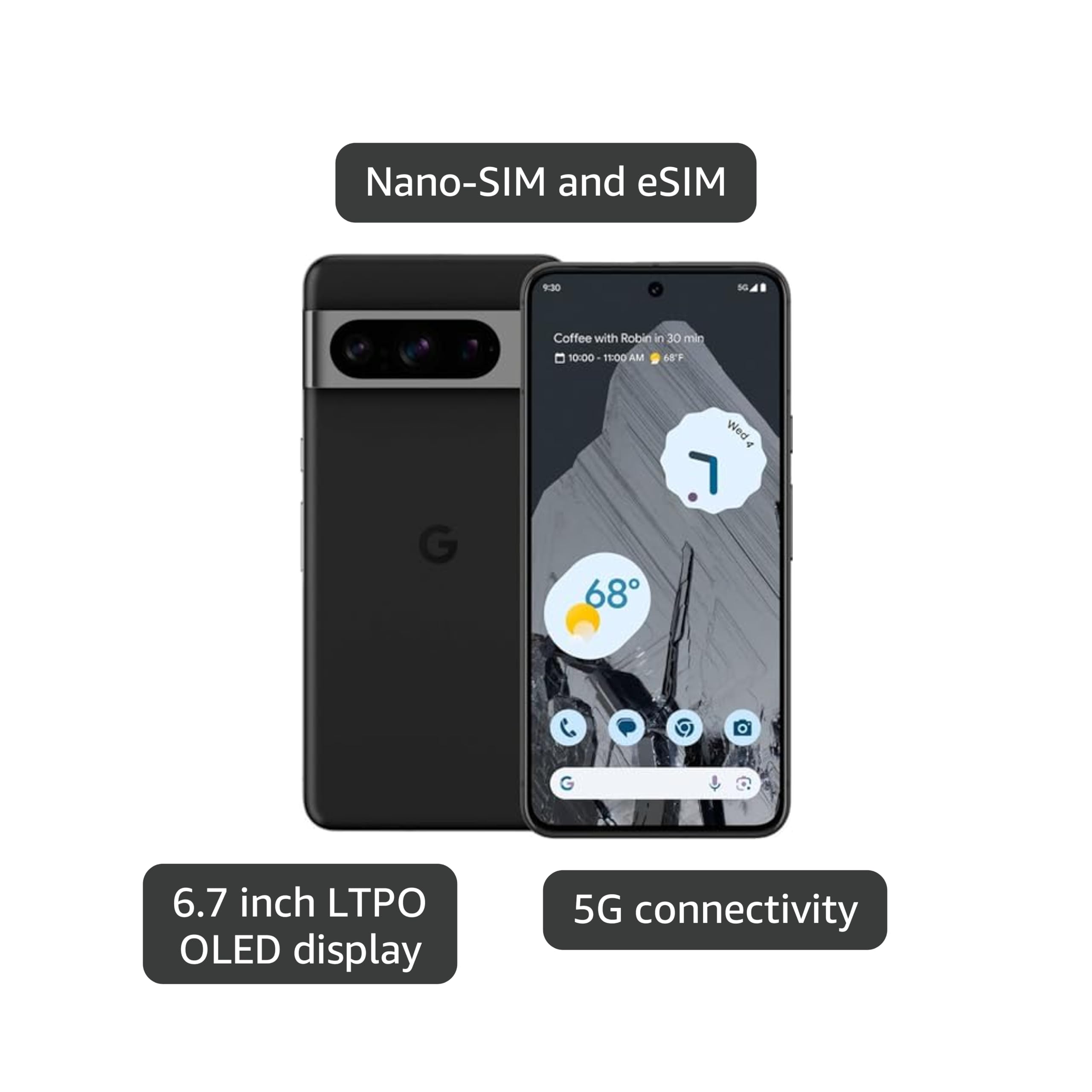 Amazon.com: Google Pixel 8 Pro, Fully Unlocked | Black, 128 GB