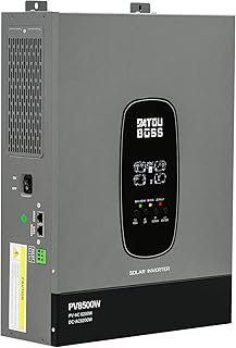 DATOUBOSS 6200W Hybrid Solar Wechselrichter 48V Reiner Sinus, PV-Array bis 8500W, PV-Inverterleistung 6200W, integrierter 120A MPPT-Regler, Batterieloser Start, für 48V Lithium-Batterien