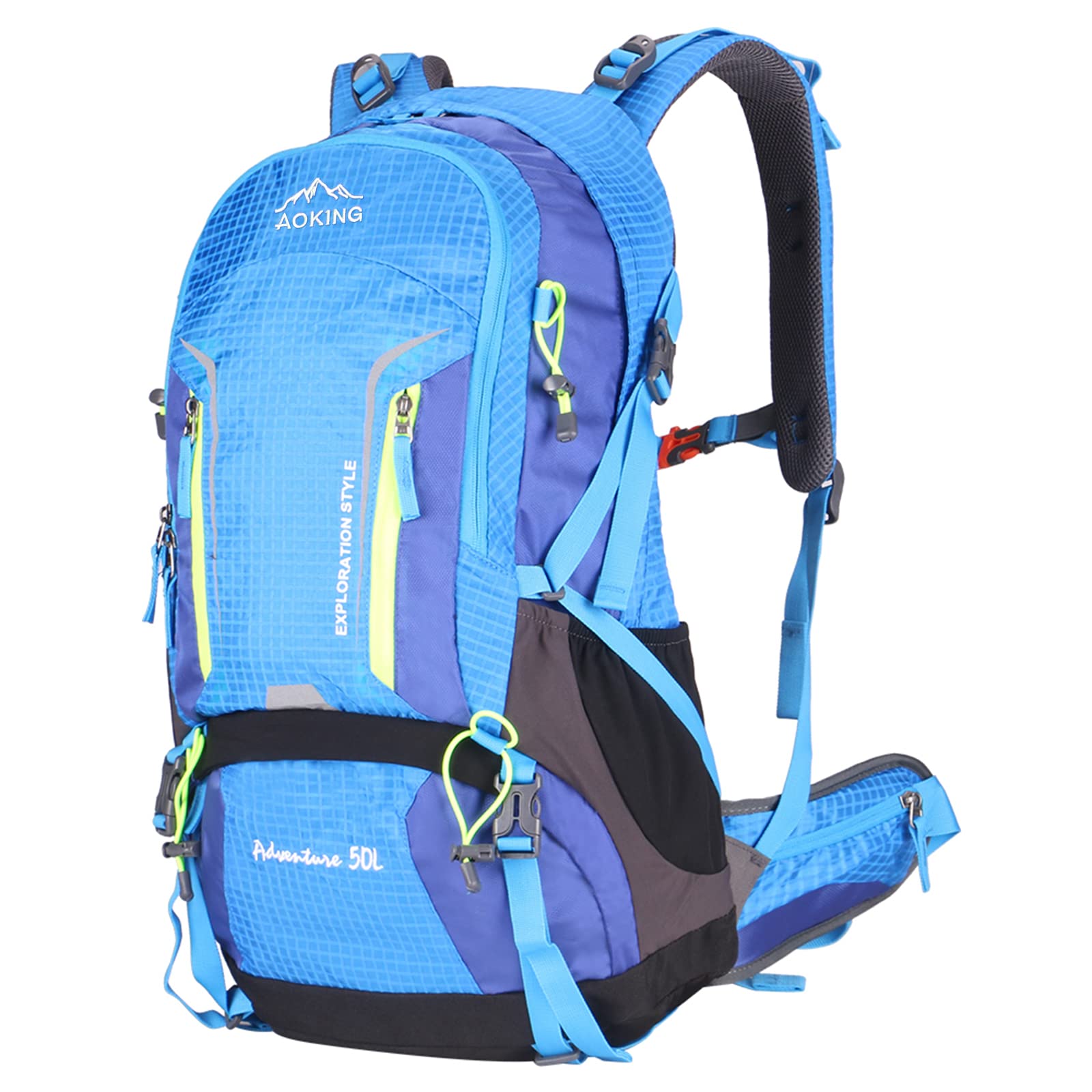 AokingHiking backpack,detachable airflow mesh board,waterproof,SOS  whistle,with rain cover