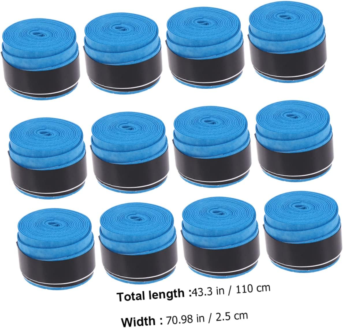 Mipcase 12pcs Tennis Racket Grip Bands Absorbent Overgrip Soft Material for Moisture Squash Racket Hold Badminton Grip Tape