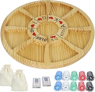 Jyquorp 20 inches Michigan Rummy Game Deluxe Set Perfect Blend of A Royal Game of Hearts，Rummy Poker Wooden Tripoley Board...