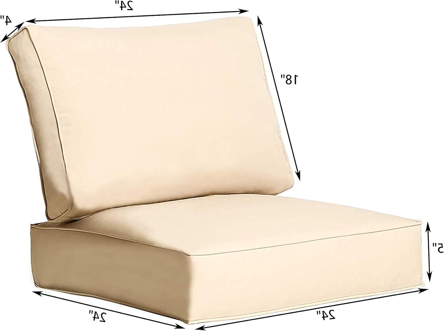 Creative Living Beige Beige-3Cushion Furniture Cushions & Pillows, Deep Seating Cushion for Patio Sofa : Garden & Outdoor