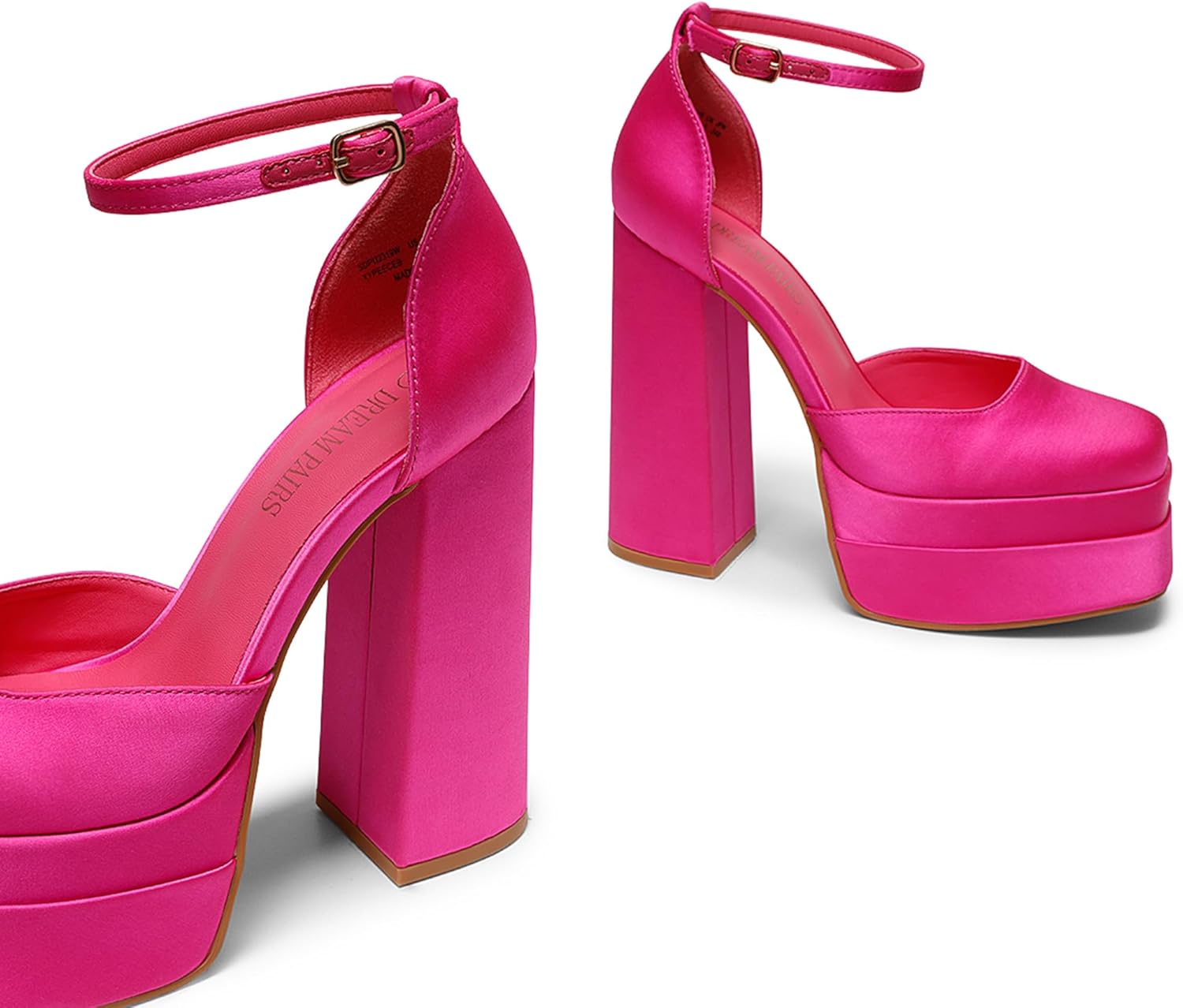 DREAM PAIRS Women’s High Chunky Platform Closed Toe Block Heels Square Toe Ankle Strap Dress Wedding Party Pumps Shoes Aurelia - Image 8