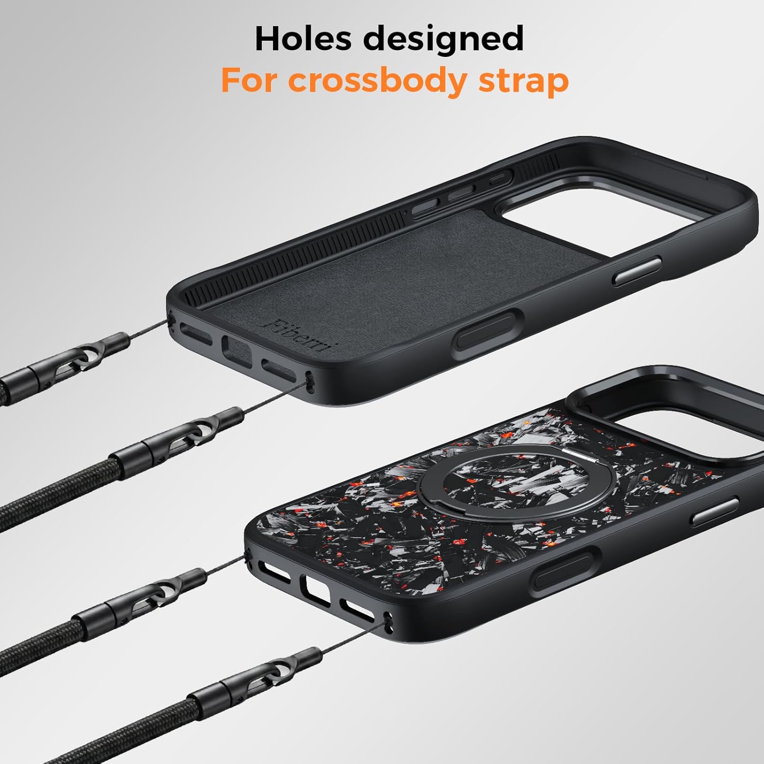 Apex Series for iPhone 17 Pro Max Case with Genuine Forged Carbon Fiber, Built-in 360 Magnetic Kickstand, Fit for MagSafe, Military Grade Drop Protection, Glossy Black/Red