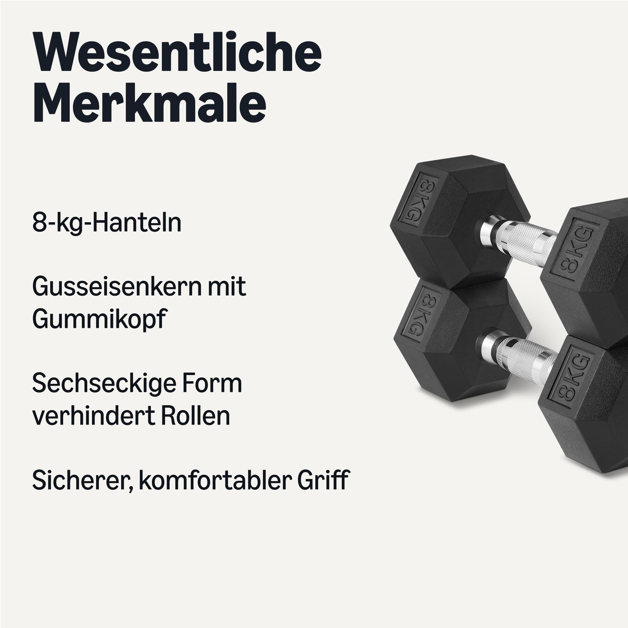 Amazon Basics Rubber Encased Hex Dumbbell Weights Set