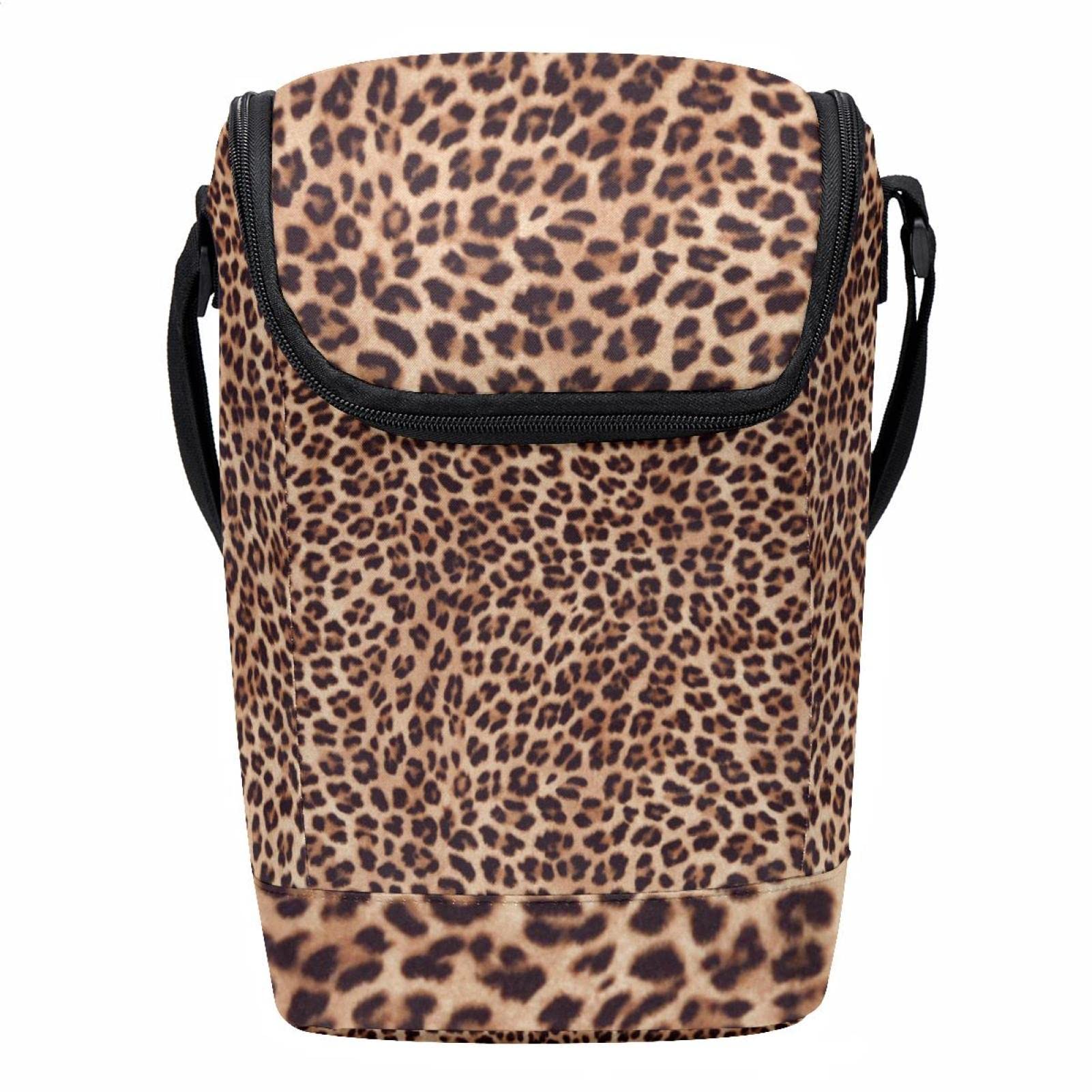 Lonchera para el almuerzo del trabajo anti manchas bolsa térmica de leopardo fácil limpiar