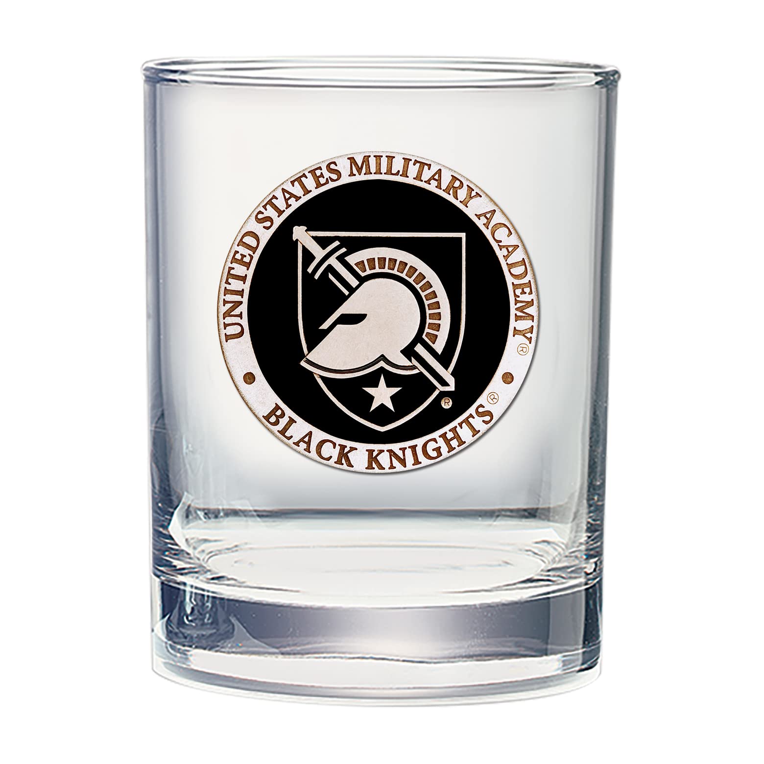 Heritage Pewter United States Military Academy Black Knights Double Old Fashion | Double Rocks Glass 14 OZ for Liquor | Expertly Crafted Pewter Glass