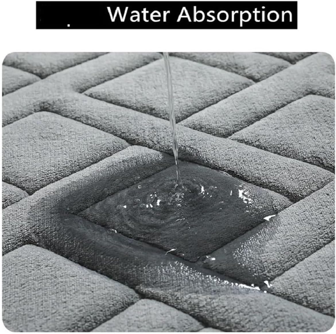 Memory Foam Bathroom Rug Absorbent Non Slip Machine Washable Bath Mat Home decoration(Grey,50cmx80cm)