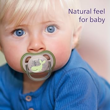 Philips Avent Ultra Soother - 4 x Light, Breathable Baby Soothers for Babies Aged 6-18 Months, BPA Free with Steriliser Carry Case (Model SCF085/66)