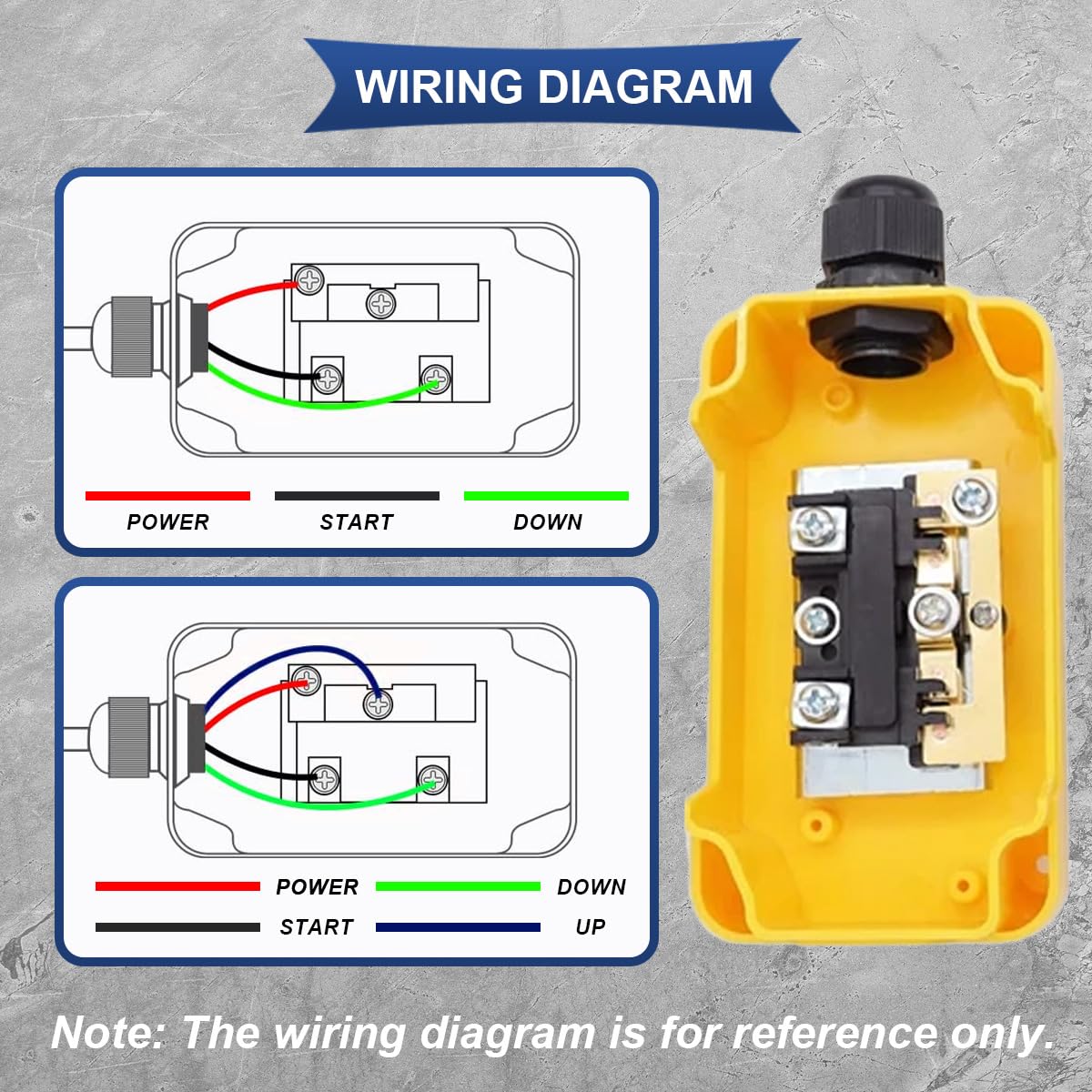 Interrupteur de commande à distance étanche DC 12V pour bennes basculantes, avec fonction momentanée et connecteur pour fourches. Compatible avec les bennes basculantes