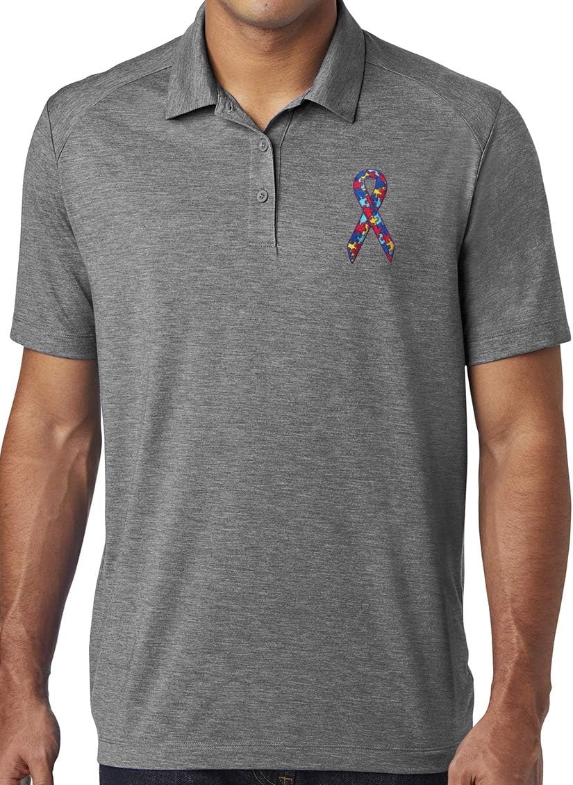 Mens Autism Awareness Ribbon Polo Shirt