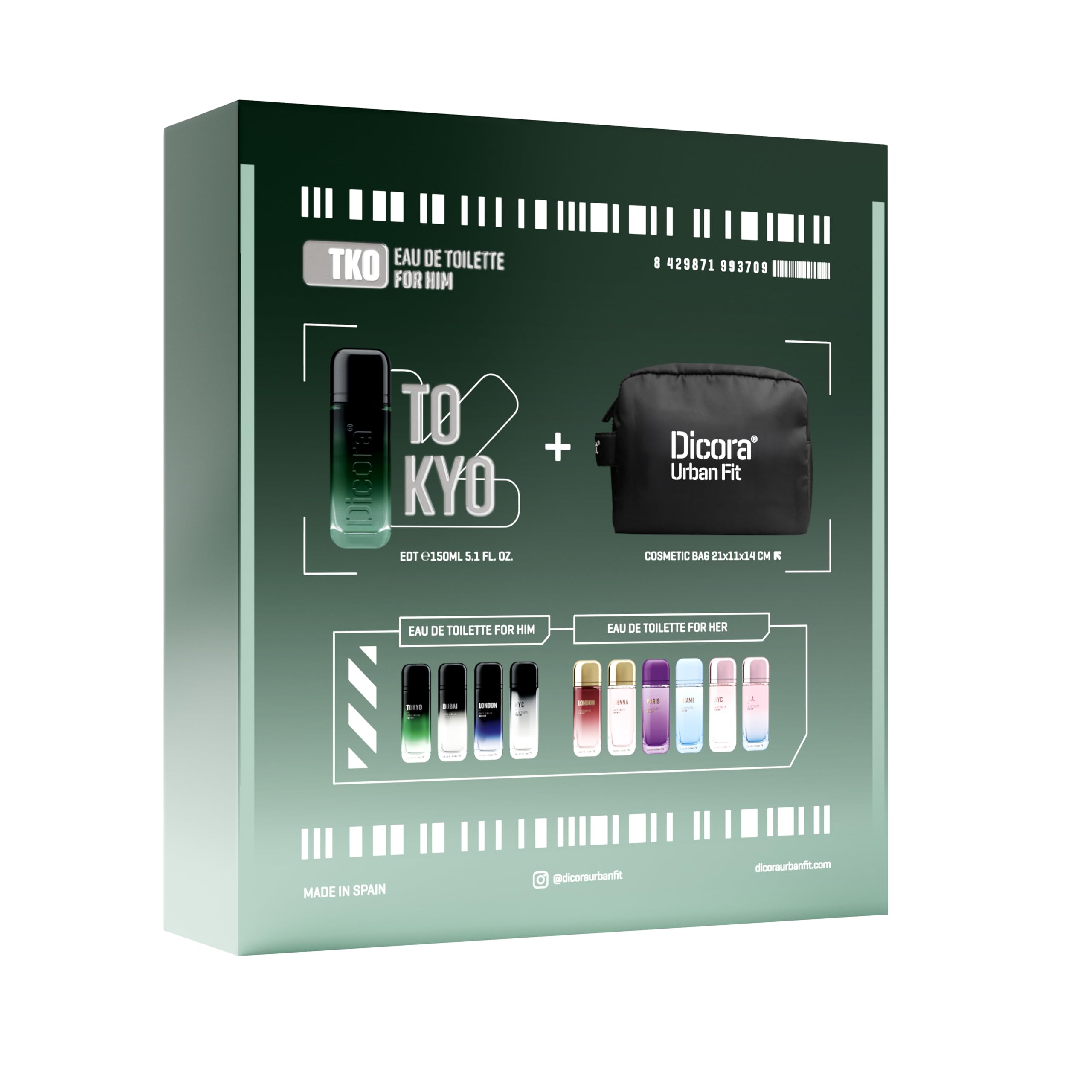 DICORA URBAN FIT SET TOKYO FOR HIM + POTRZEBUJESER | Perfumy męskie EDT 150ml | Męski zapach Imbir, Bergamotka, Lawenda, Skóra, Bursztyn, Drzewo sandałowe | Zestaw upominkowy