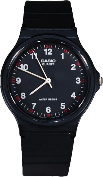 Casio Men's Analog Display MQ24-1B Black Resin Quartz Watch with Black Dial
