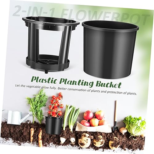 Miniatura 3 de DOITOOL 1 juego de olla de patata bandeja para servir aperitivo, bandeja de cesta de microgreens para brotar vegetales, cubo de patata para cultivo