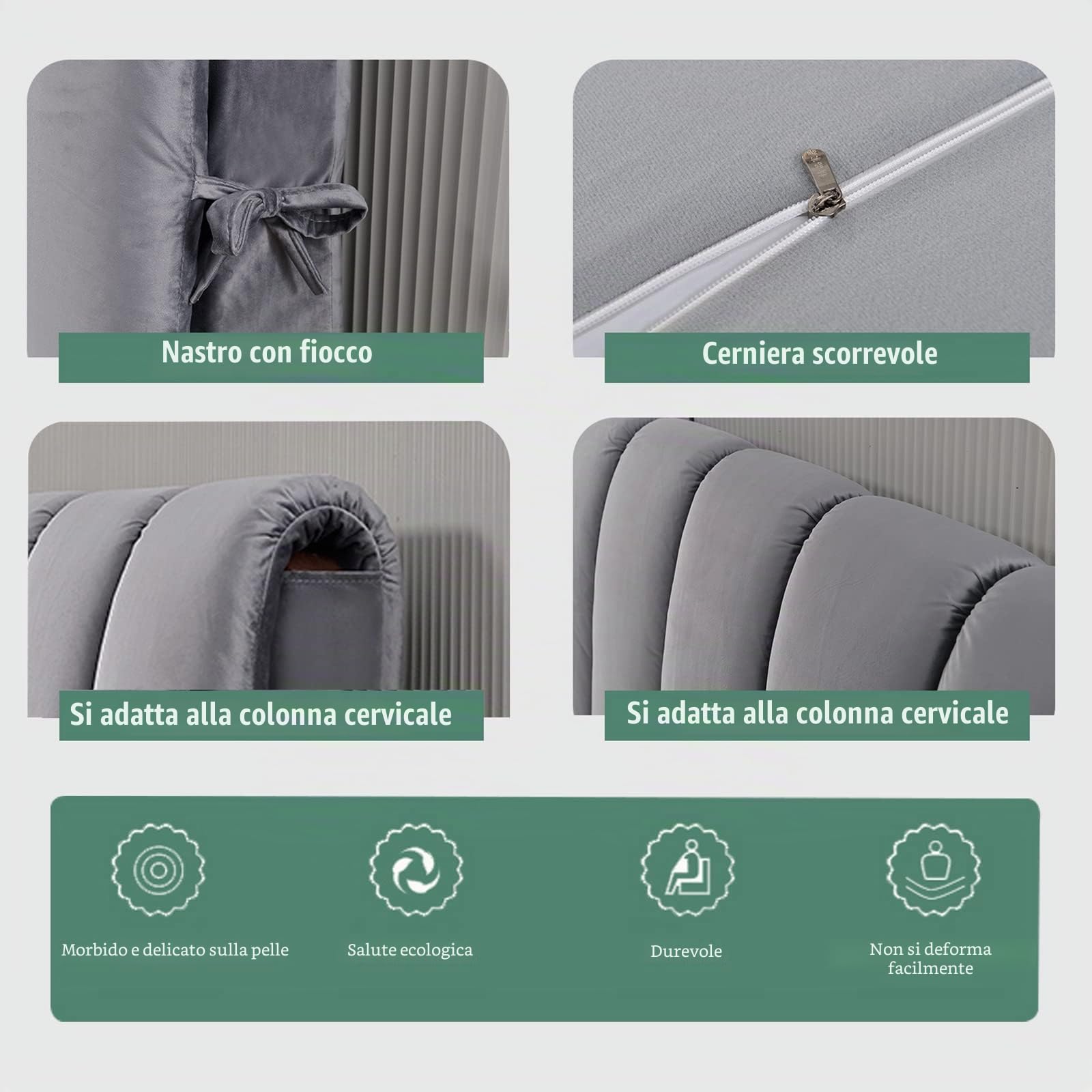 Cuscini Testiera ​Letto Matrimoniale Imbottita, Rimovibile E Lavabile Copri Testiera, Cuscini per Testata Letto Anti-Collisione,180 * 60cm,Brown